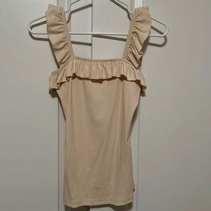 Cream ruffle tank
